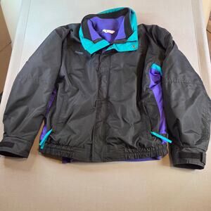 Vintage Columbia Bugaboo 3-in-1 Men’s L Jacket Black Teal Purple Retro Ski 1990s